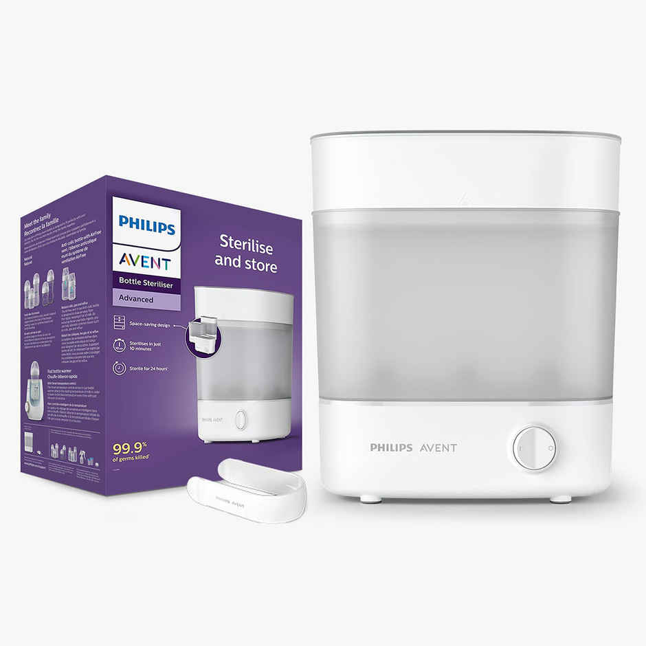 Philips Avent Bottle Sterilizer | Kills 99% Germs | Natural Steam | Stays 24hrs | SCF291/00