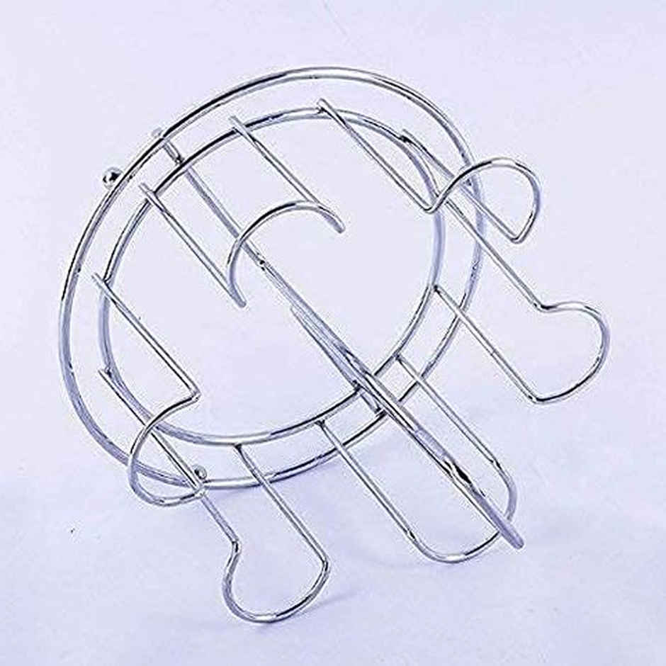 Clazkit Stainless Steel Glass Holder For 6 Glasses - Silver