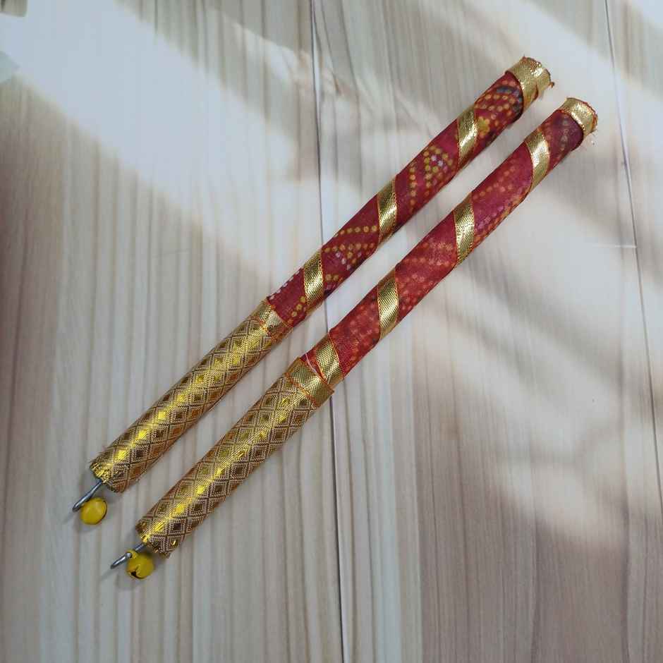 Dandiya Sticks for Kids - Gold Leheriya | Assorted | Gullak