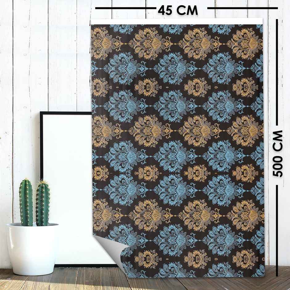 BAY6 Black And Gold Self Adhesive Wallpaper - 500 x 45 cm | Pack Of 1