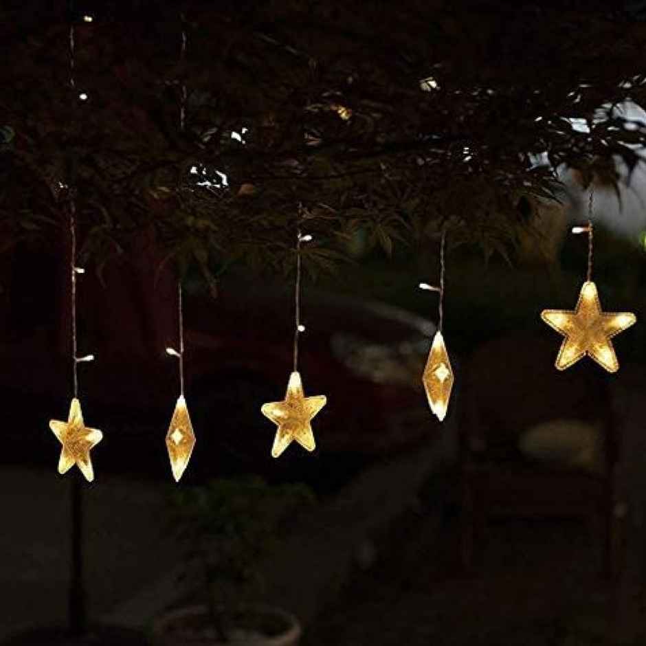 Desidiya Star Shaped Curtain String Lights - Warm White