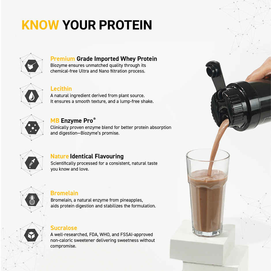 MuscleBlaze Biozyme Iso Zero Low Carb Whey Protein Isolate Ice Cream Chocolate