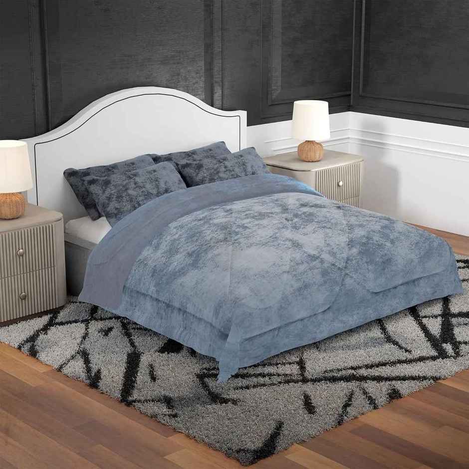 Kuber Industries 500 GSM Premium 90x100 Inch Reversible Supersoft Blanket for Winter (Grey)