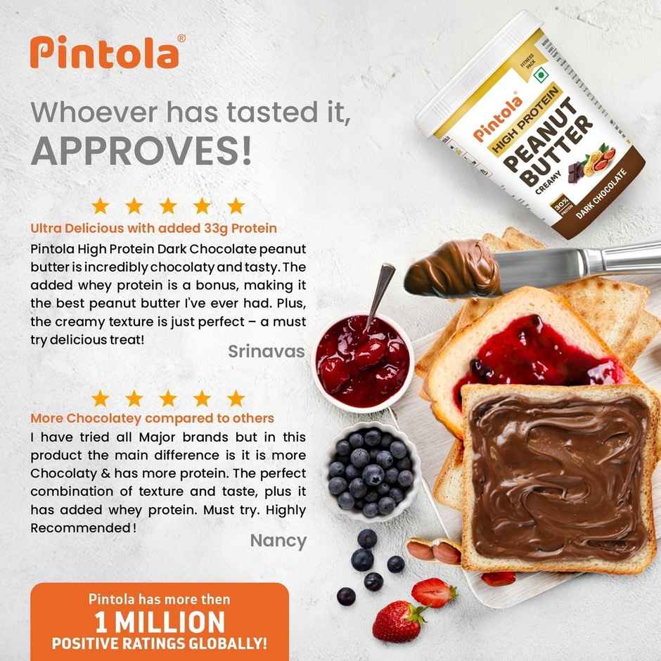 Pintola High Protein Dark Chocolate Peanut Butter - Creamy