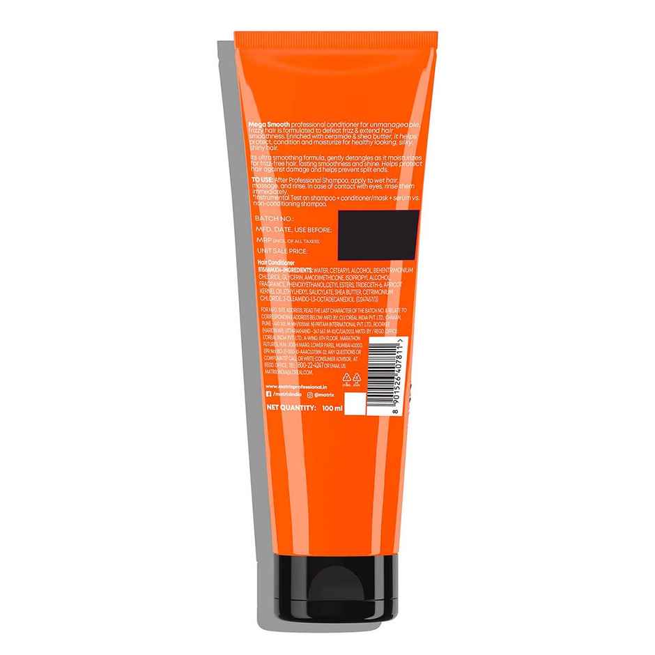 Matrix Mega Smooth Shampoo Conditioner Combo, Defy Frizz For 4 Days, For All Hair Type, Paraben-free