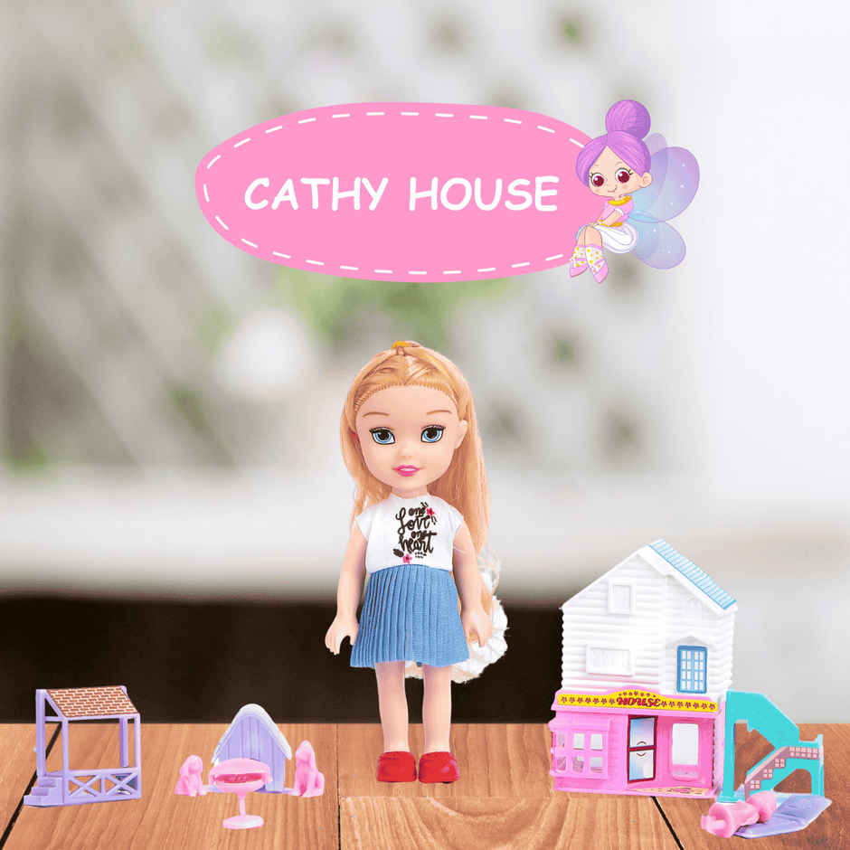 Toytales Cathy House Small|Doll House Set|For Girls|For Kids | Birthday Gift