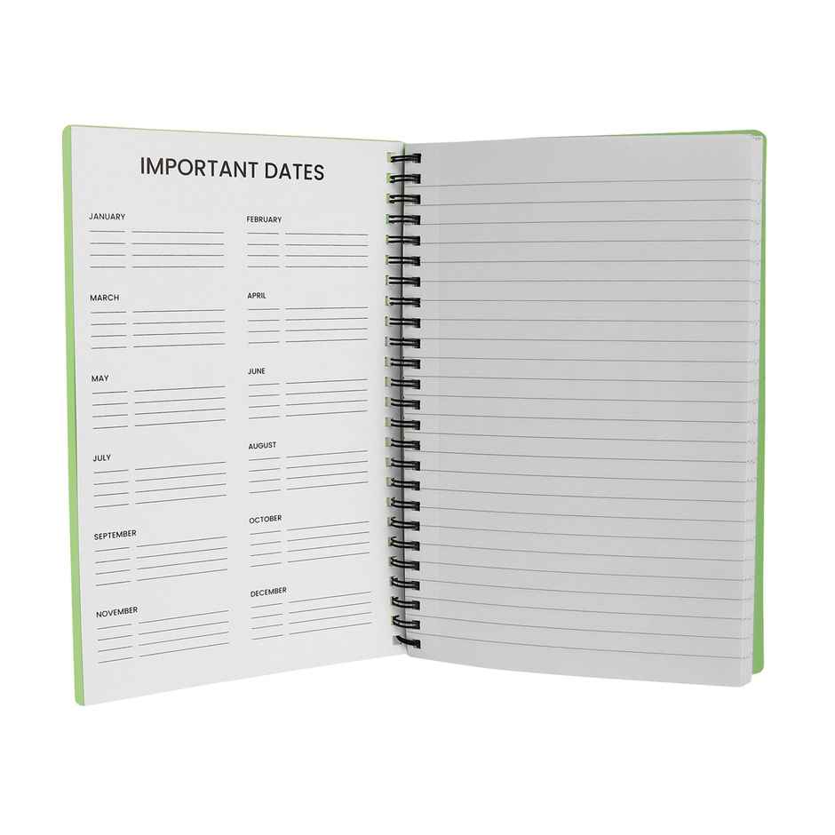 Saya A5 Spiral bound Single Line Notebook 1 Subject (160 Pages, 21 x 14 cm, Assorted Designs)