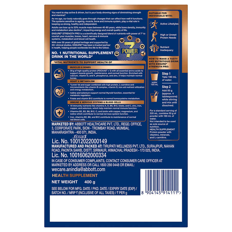 Ensure Strength Pro Vanilla High Protein | L-Carnitine