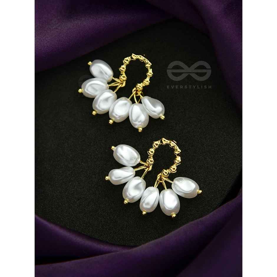 Everstylish Budding Blossoms - Golden Pearl Earrings