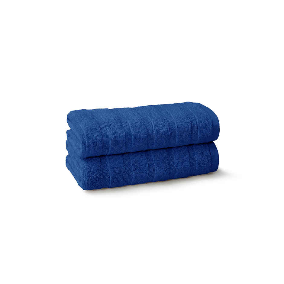 Mytrident Quick Dry Cotton Hand Towel Set of 2 | 16 x 28 in | Navy Blue