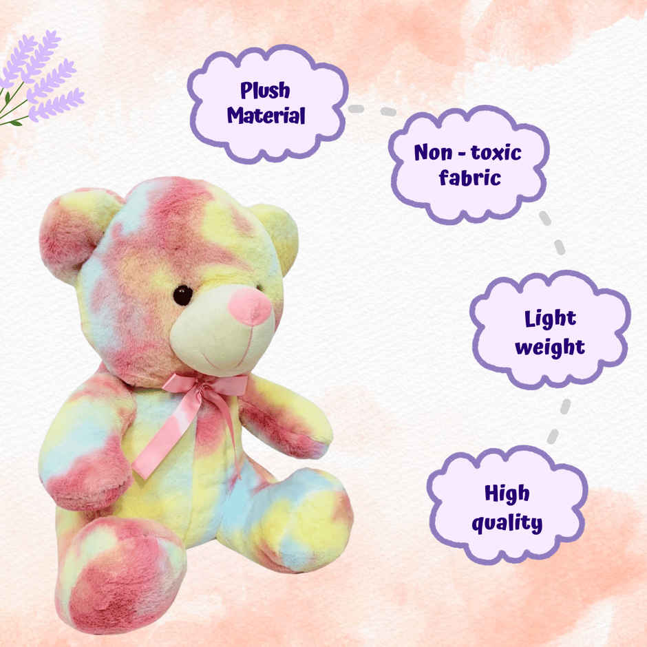 Toytales Teddy Bear Soft Toy | Plushie | Rainbow Stuffed Animal | Toys For Kids