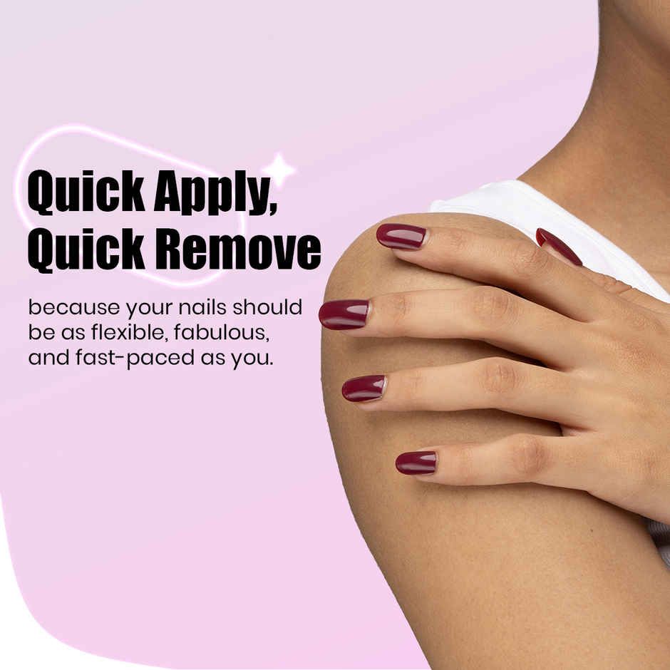 Sanfe Instant Stick On Nails - Bloody Marry | Press On Nails Kit | Artificial Nails Set