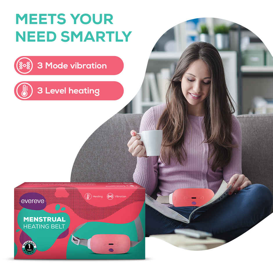 Evereve Electric Menstrual Pain Relief Massager (3 modes & heating levels, 5 hrs battery life)