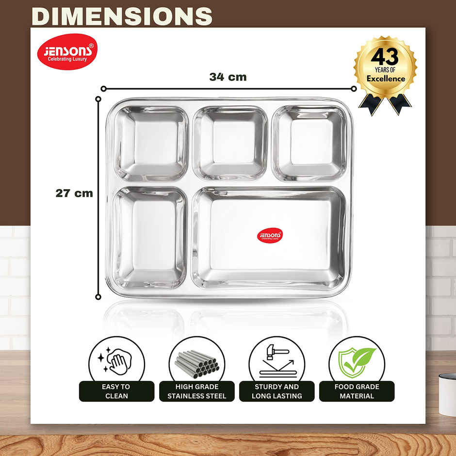 Jensons Stainless Steel Partition Plate Rectangle