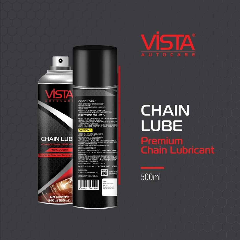 Vista Auto Care Chain Lube Spray | High-Performance Lubrication| Reduces Friction & Wear