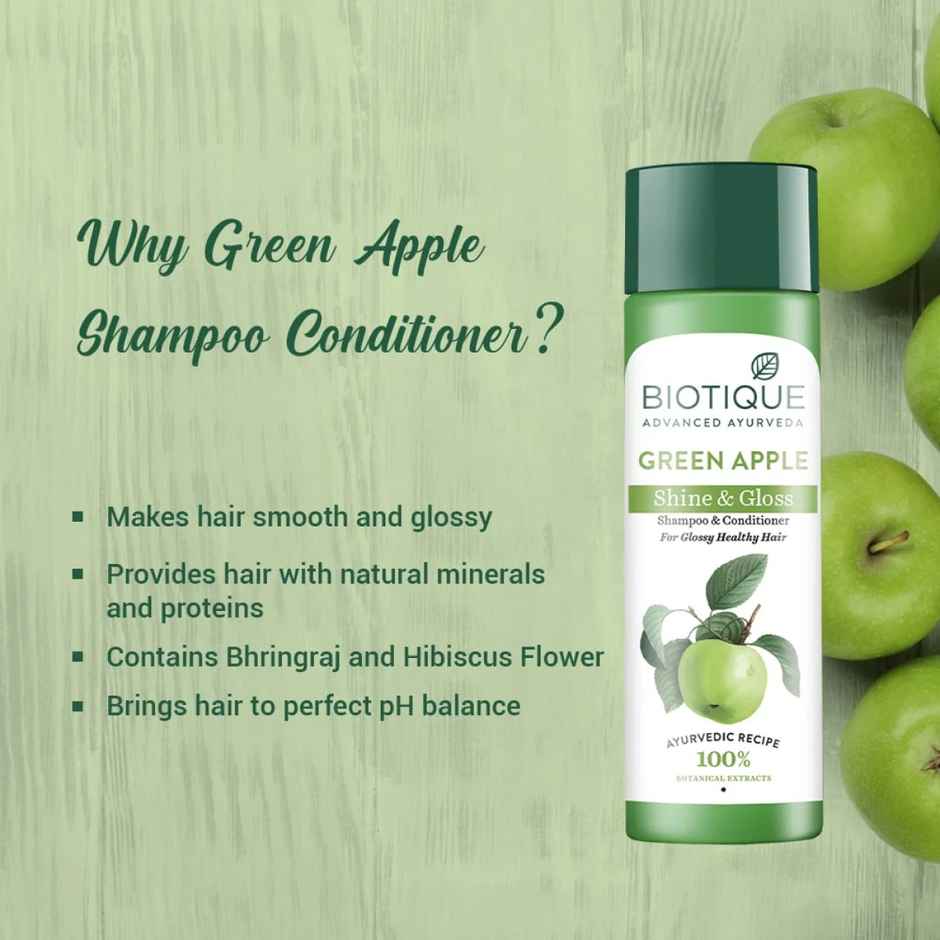 Biotique Green Apple Shine & Gloss Shampoo With Conditioner