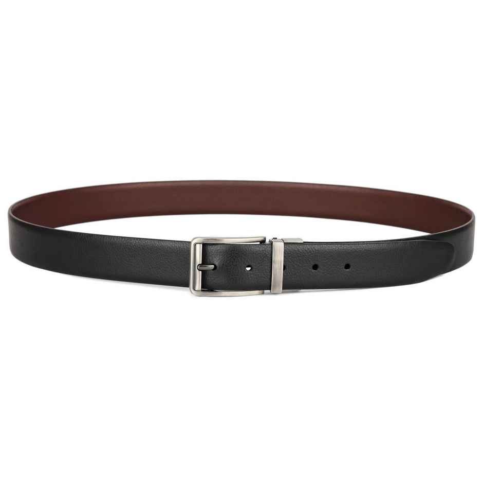 Wildhorn Men's Textured Genuine Leather Reversible Belt | Black and Brown - Free Size