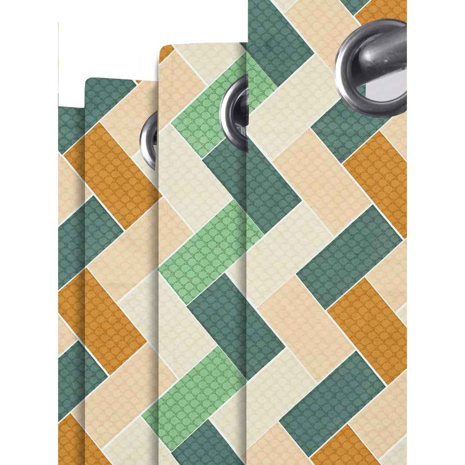 BAY6 Microfiber Cotton Door Curtains - Set of 2 - (7x4 ft) - Multicolor