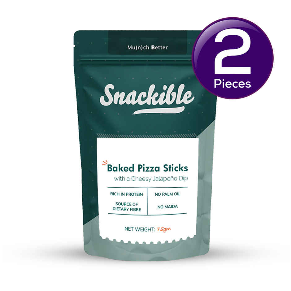 Snackible Baked Pizza Sticks with a Cheesy Jalapeno Dip | No Maida Combo