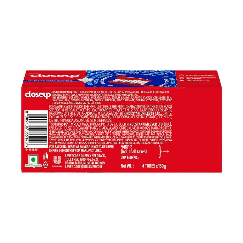 Closeup Toothpaste | Long lasting 18 Hours Of Fresh Breath & White Teeth
