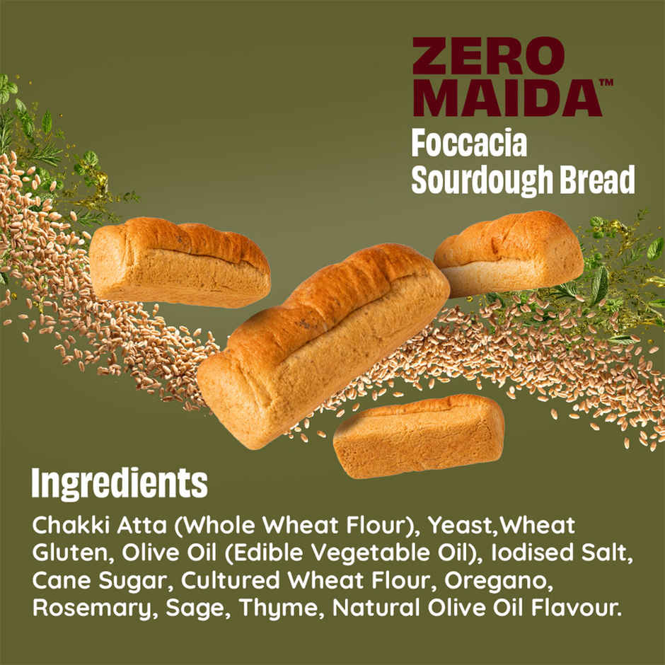 The Health Factory Focaccia Sourdough | Zero Maida | Whole Wheat Bread