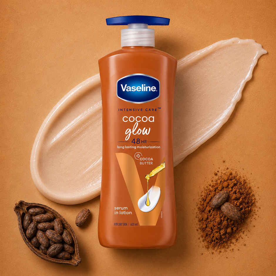 Vaseline Cocoa Glow Serum In Lotion, 100% Pure Cocoa & Shea Butter for Glowing & Soft Skin