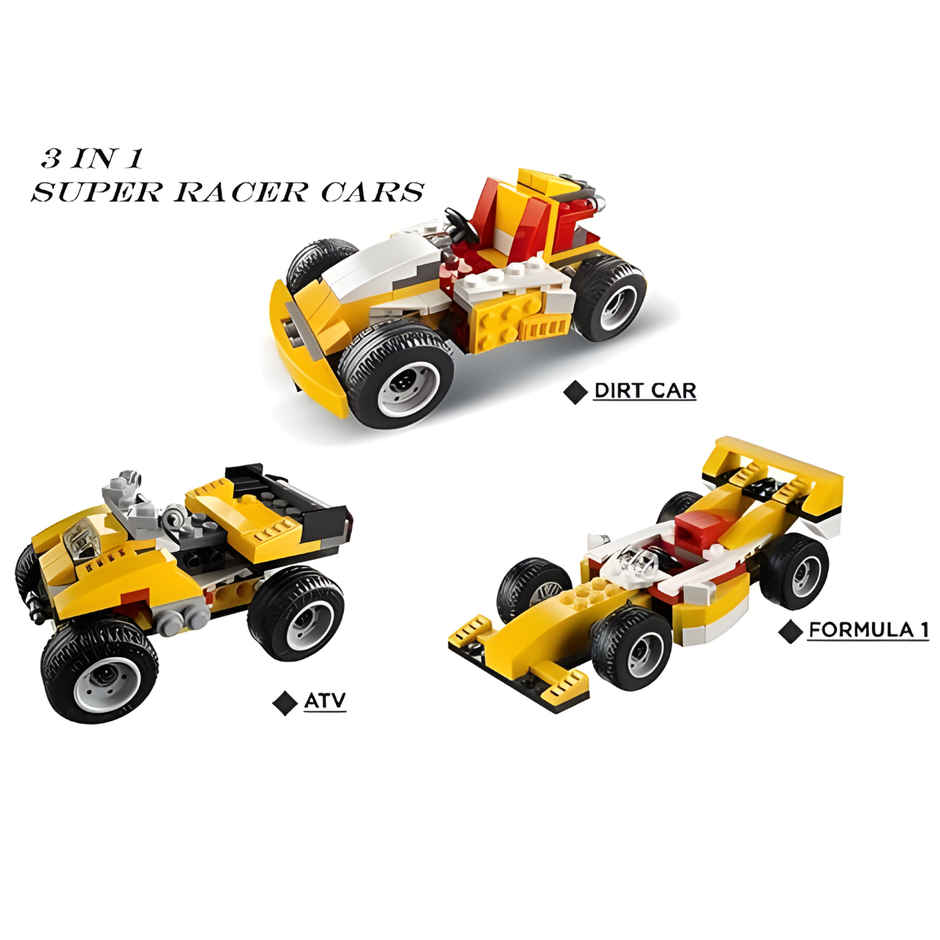 Fablue 3 in 1 Formula F1 Architect Building Blocks Toy Set for Kids
