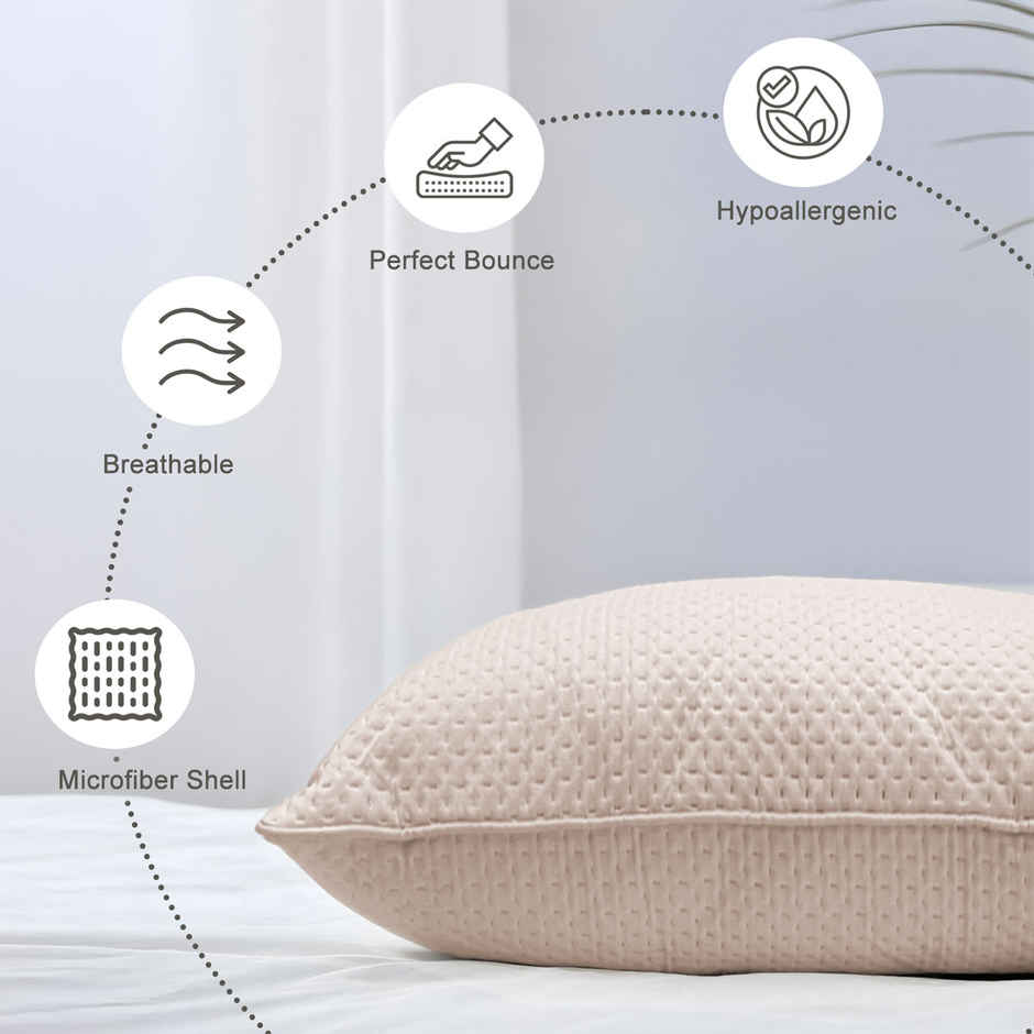 Sassoon Laika Microfiber Quilted Pillow (Beige)