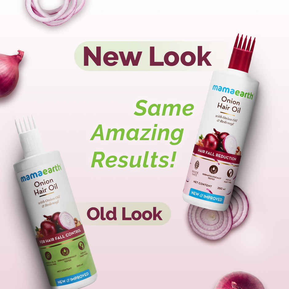 Mamaearth Onion Hair Oil for Hair Fall Control with Onion & Redensyl