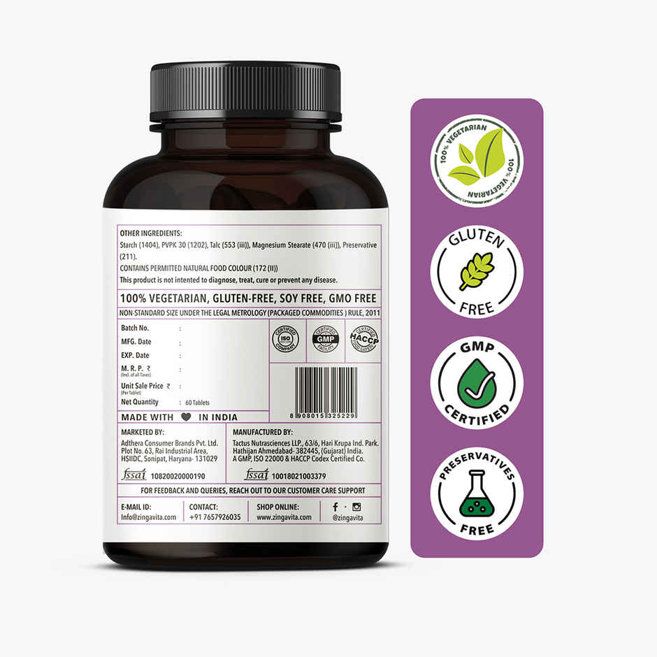 Zingavita Plant Biotin | Hair & Skin Health | 10,000mcg