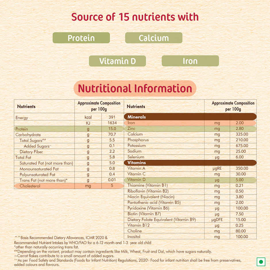 Nestle Cerelac Khichdi with Vegetables & Ghee Baby Food Cereal | No Refined Sugar & No Preservatives | 8-24 Months