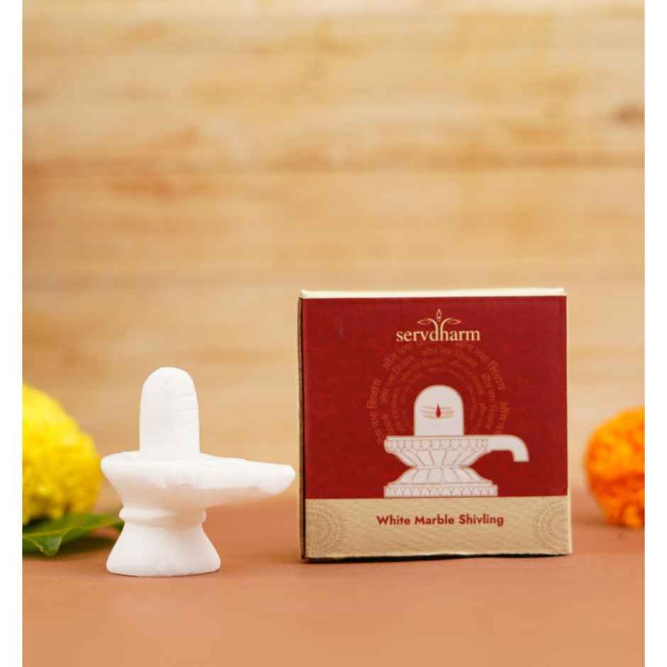 White Marble Shivling | Shiva Lingam for Spiritual Pooja | Servdharm