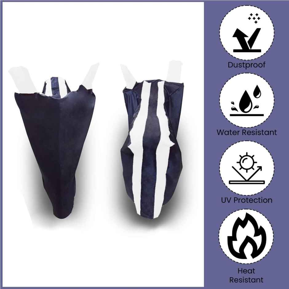 Mototrance Sporty Arc Blue White Bike Body Cover For Universal