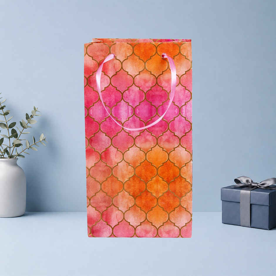 Itsy Bitsy Gift Bags Moroccan Trellis Rosy Shimmer L33.5 x W21.5 x D9.2cm