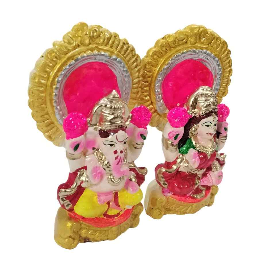 Eco-Friendly | Colour | Laxmi Ganesh Set | Design 2 | 5 inch | Pichai