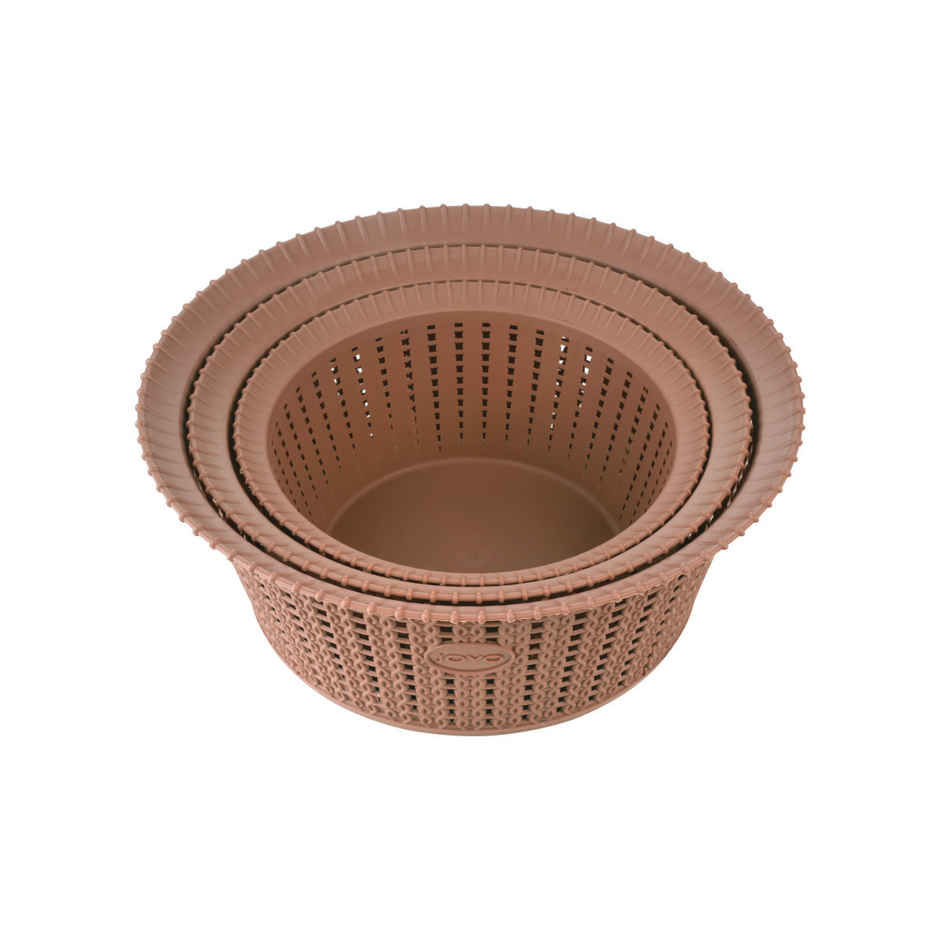 Joyo Knit Basket 1, 2, 3 (3 Pcs Set) With Jali | Assorted