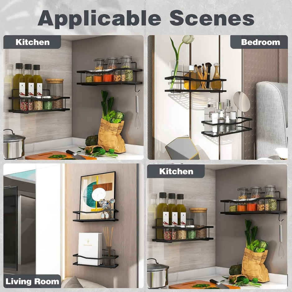 Zedak Self Adhesive Multipurpose Shelf | Black
