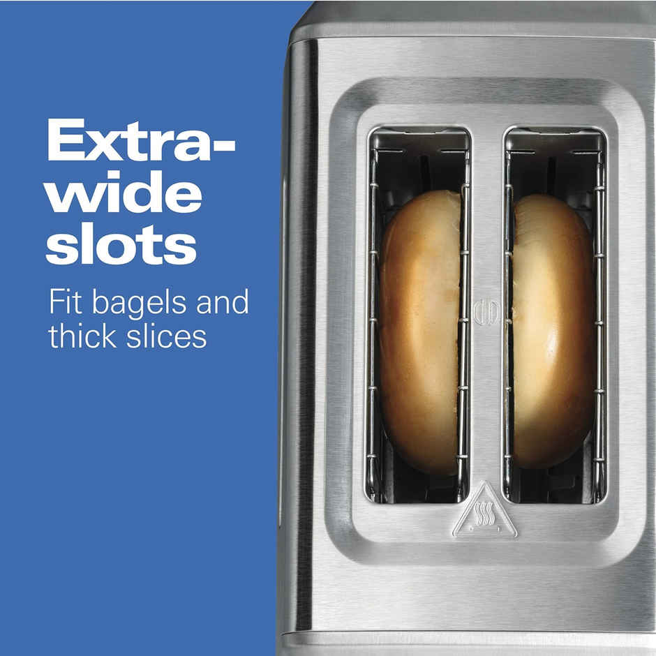 Hamilton Beach 2-Slice Toaster, Reheat Setting, Toast Boost, Slide-Out Crumb Tray, Stainless Steel