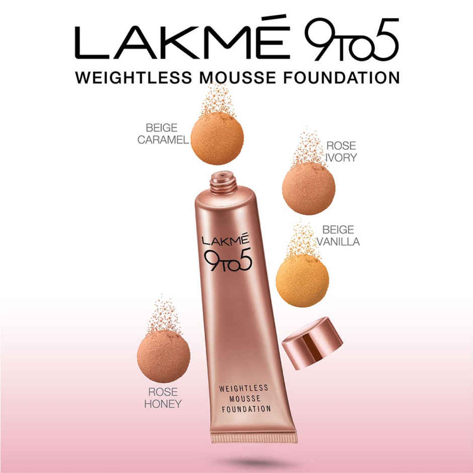 Lakme 9 To 5 Weightless Mousse Foundation | Beige | Vanilla