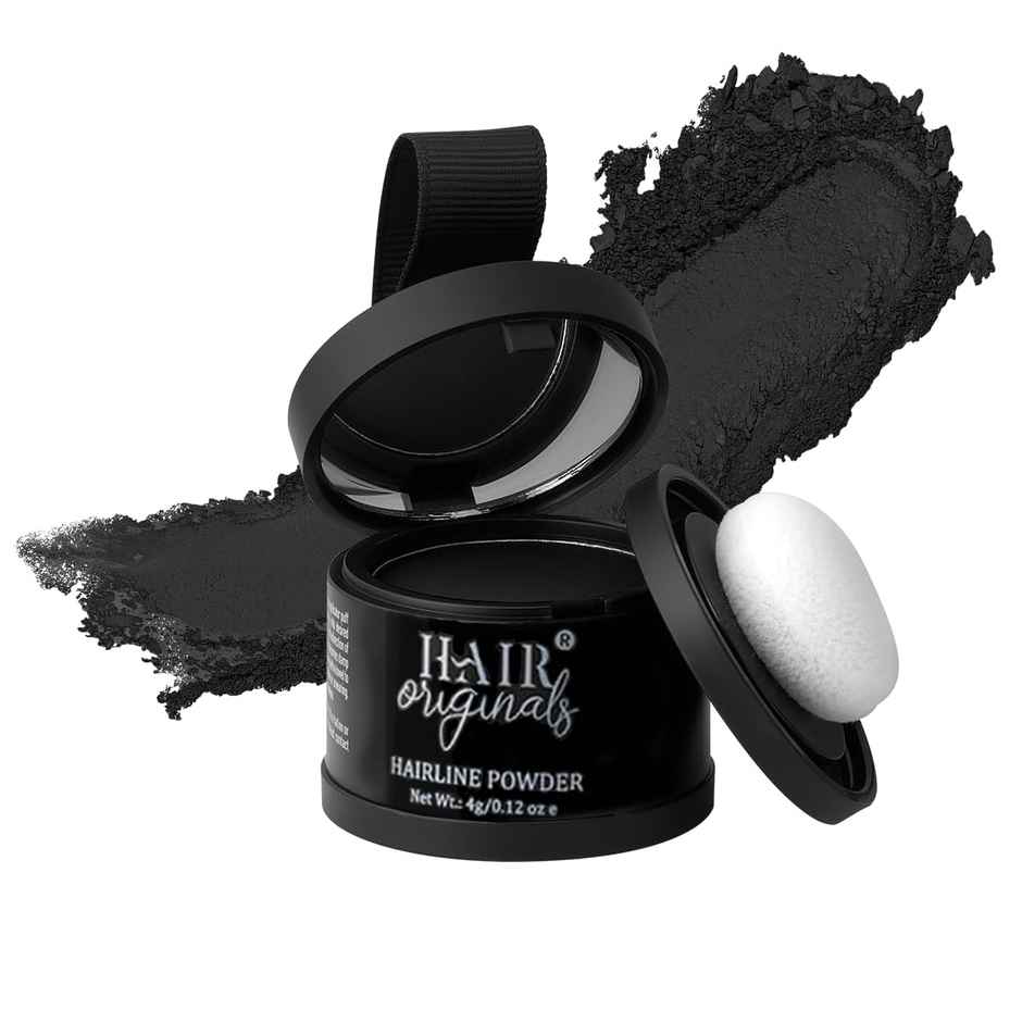 Hair Originals Hairline Powder - Root Touch Up & Hair Loss Cover Up Natural Black