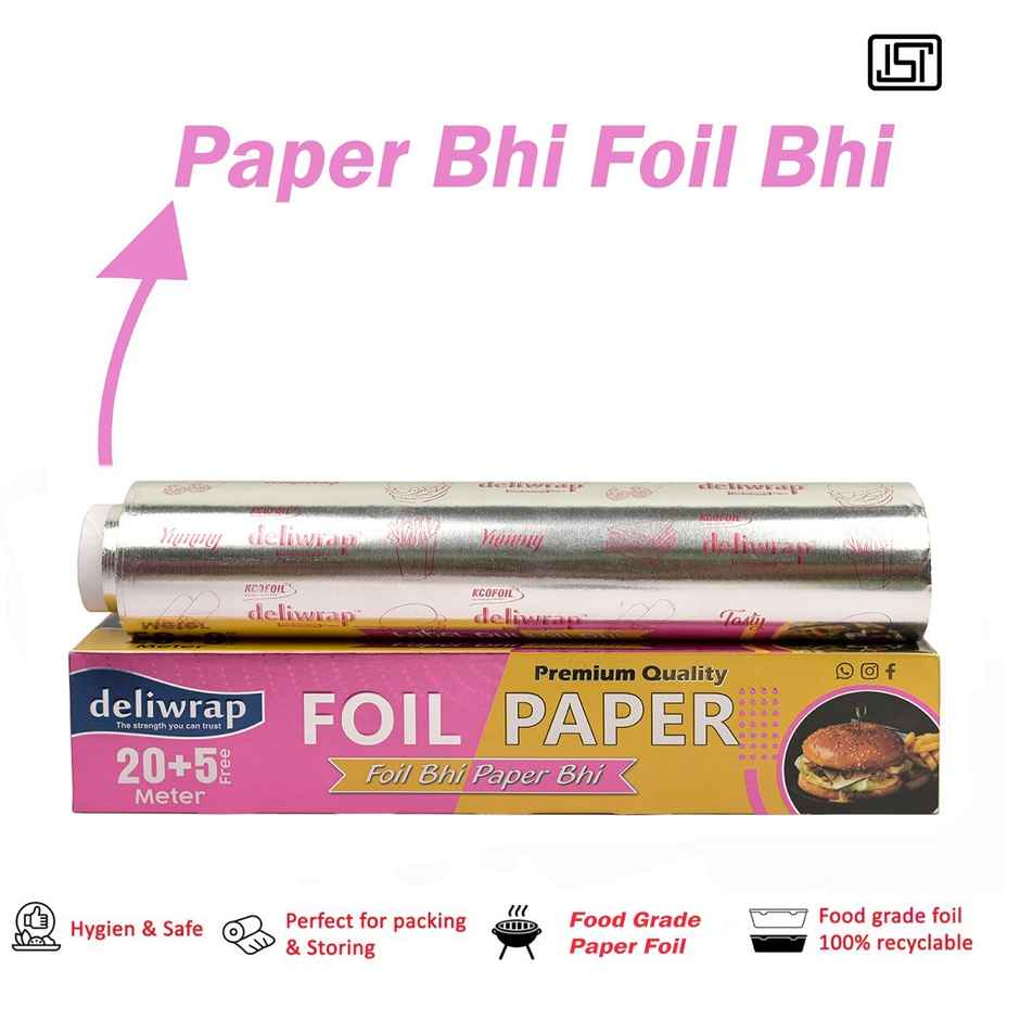 Deliwrap Paper Foil for Food Wrapping | 20 Plus 5 m