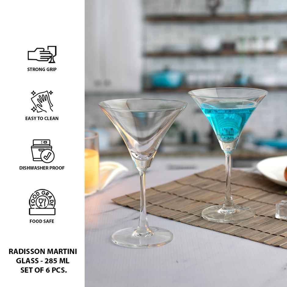 Sanjeev Kapoor RadisSet of n Martini Glass 285 ml | Set of 6 Piece