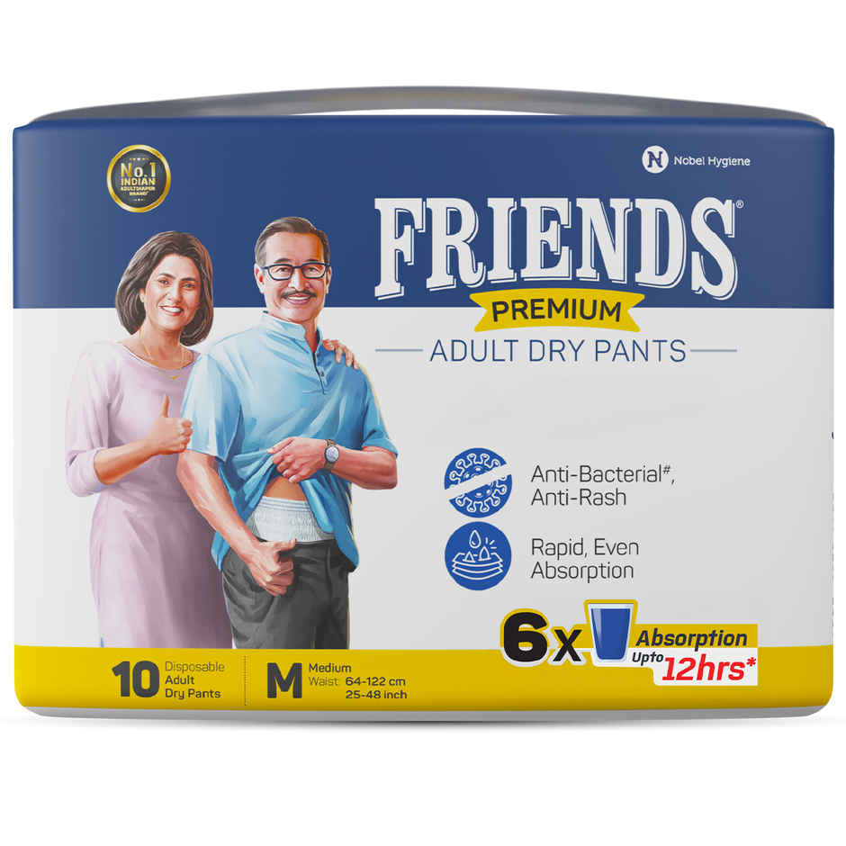 Friends Premium Adult Diapers Pant Style Medium Combo 