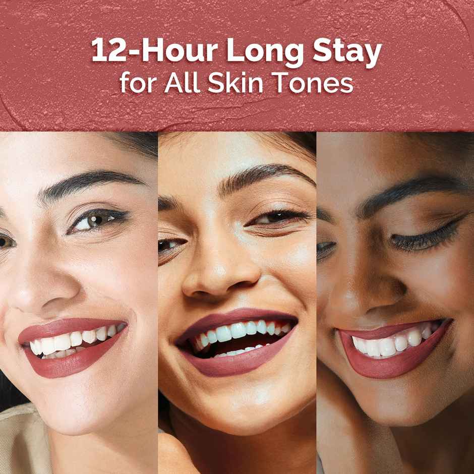 Mamaearth Moisture Matte Longstay Lipstick - 01 Carnation Nude | Moisturizing Combo
