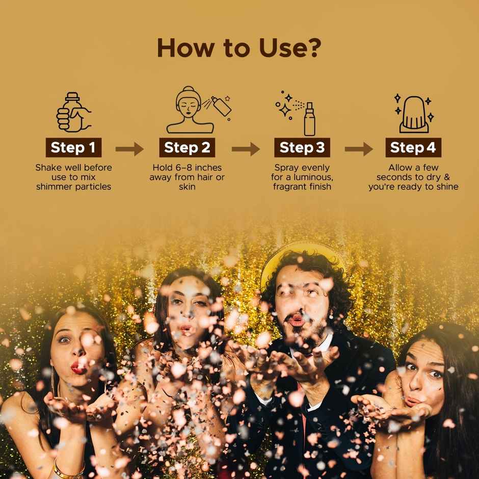 Puresense Golden Hour All Day Hair And Long Lasting Fragrance Shimmer Body Mist - For Women