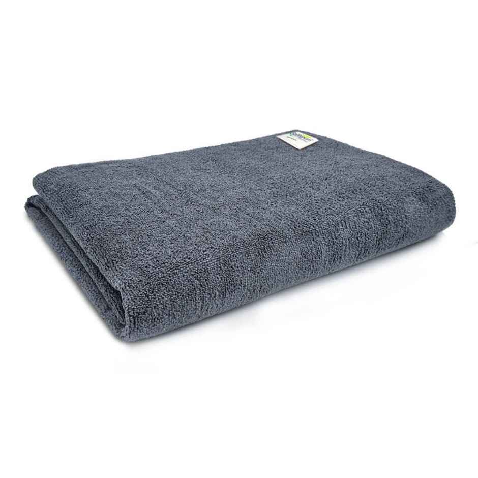 Softspun Microfiber Bath Towel (XL, 340 GSM, 28 x 56 in, 1pc, Grey)