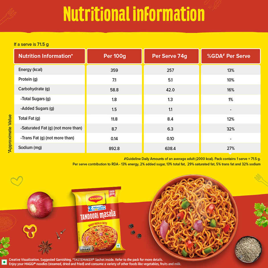 Maggi 2-Minute Instant Noodles, Tandoori Masala