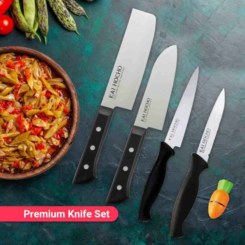 Kai Premium Knife Set 4 Piece with Knife Sharpener Designed Using Advanced Japanese Technology