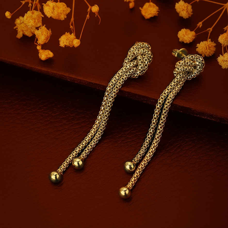 Carlton London 18kt Gold Plated Tasselled Drop Earring | FJE3604