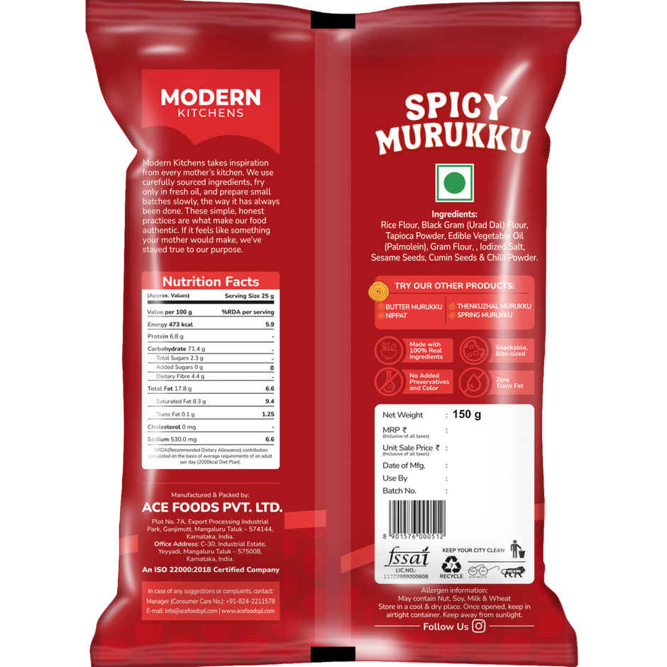 Modern Kitchen Spicy Murukku | Crunchy & Spicy